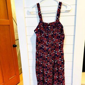 Red and Blue Scandinavian Print Dress Size S